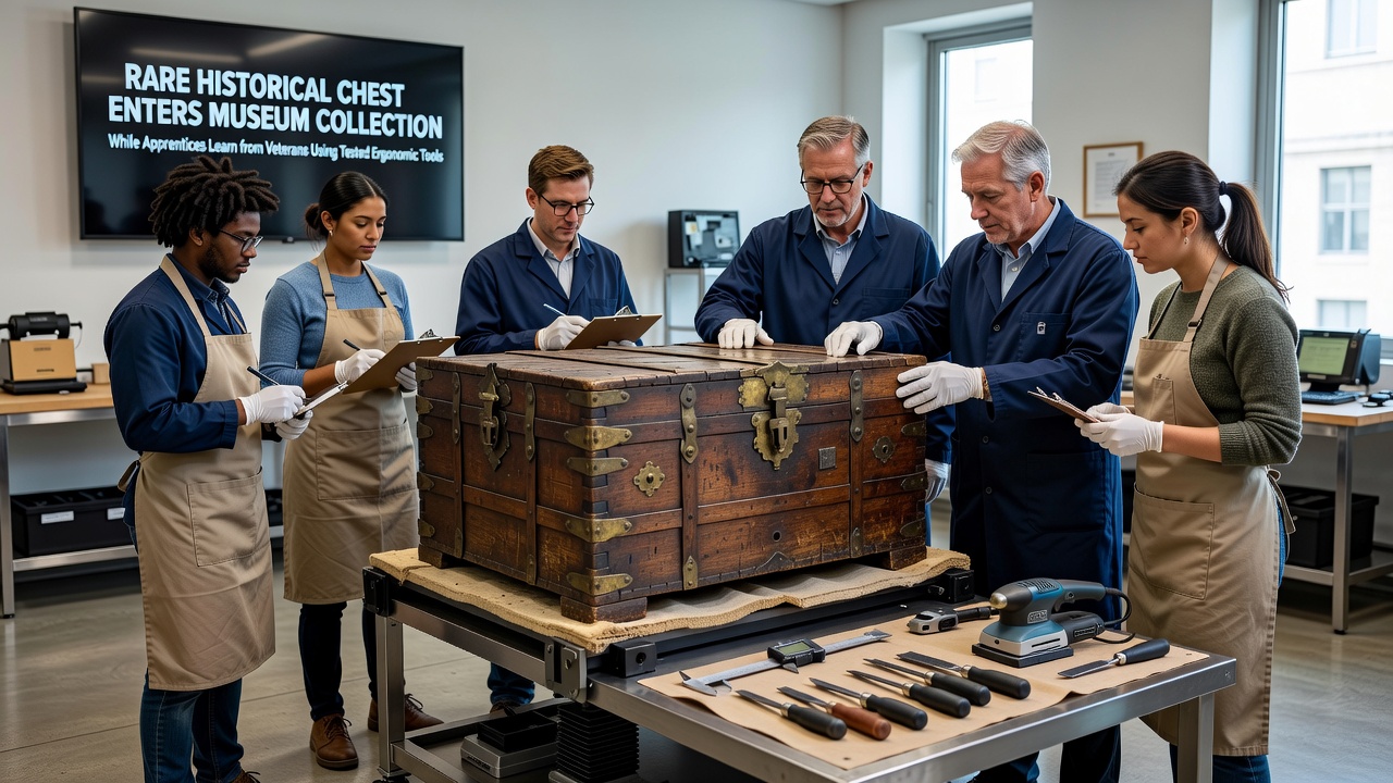 Rare Historical Chest Enters Museum Collection While Apprentices Learn from Veterans Using Tested Ergonomic Tools
